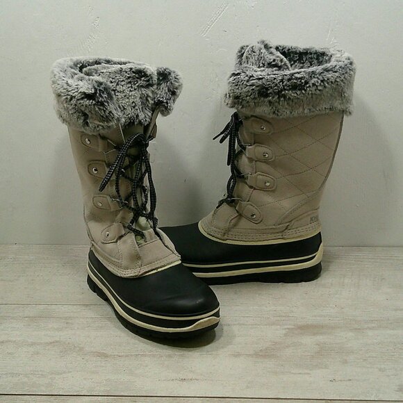 Khombu Feminine Emily Faux Fur Lined Waterproof Leather Lace up Winter Snow Boot - Picture 1 of 11